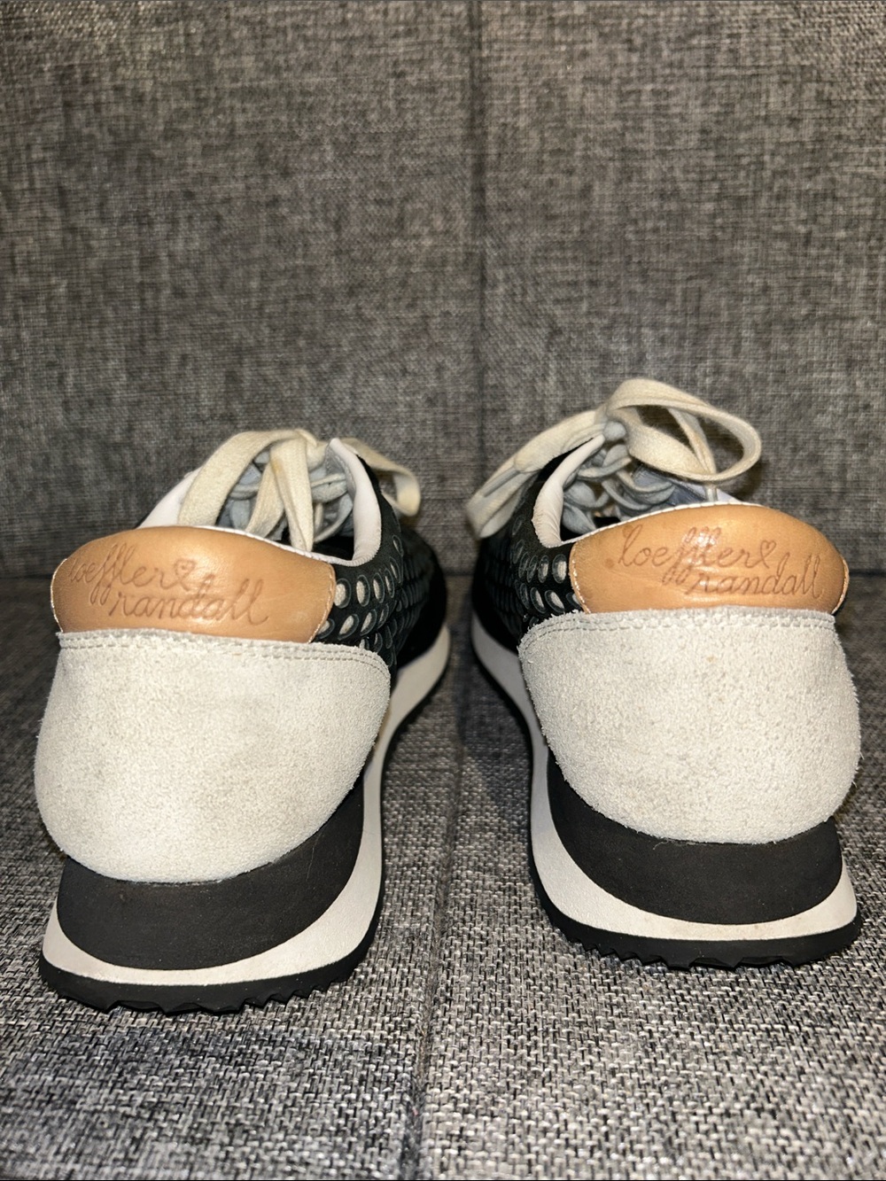 NEW - Loeffler Randall Rio Perforated Sneaker in black suede/leather - Picture 4 of 7